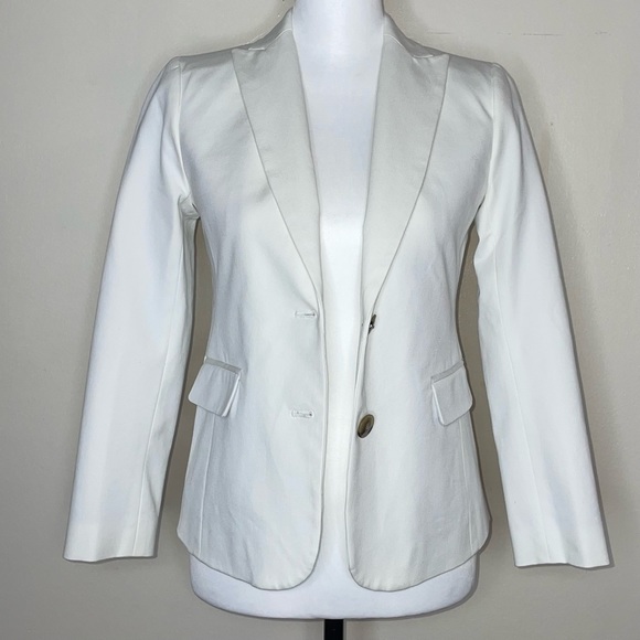 J.Crew Factory Two-button blazer Color White BO097 Size 00Petite - Picture 6 of 15